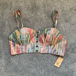 All Saints Spitalfields Abstract Bustier Crop Top